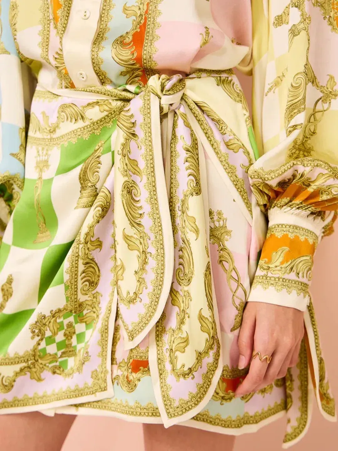 Alemais Checkmate Silk Mini Dress Multi Size AU 10 for rent on The Volte - main image