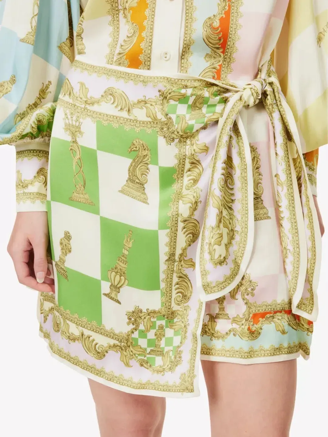 Alemais Checkmate Silk Mini Dress Multi Size AU 10 for rent on The Volte - main image