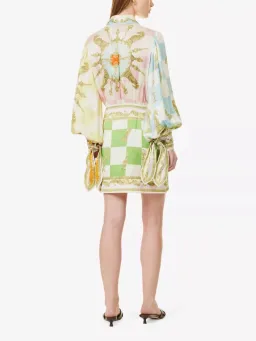 Alemais Checkmate Silk Mini Dress Multi Size AU 10 for rent on The Volte - image 26