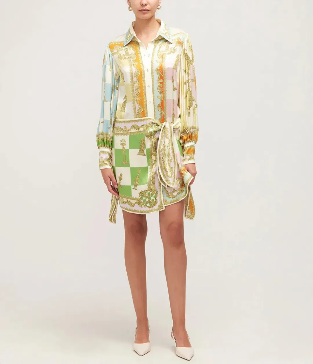 Alemais Checkmate Silk Mini Dress Multi Size AU 10 for rent on The Volte - main image