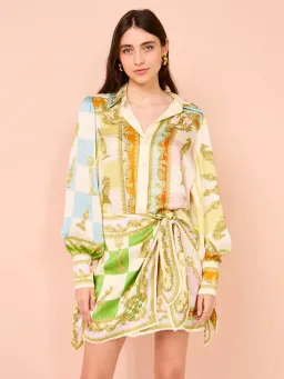 Alemais Checkmate Silk Mini Dress Multi Size AU 10 for rent on The Volte - image 2