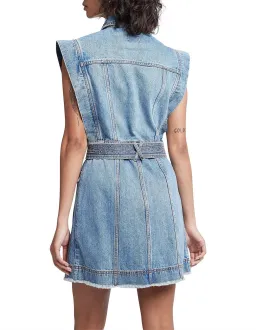 Aje Remi Denim Mini Dress in 90's Wash Size AU 14 for rent on The Volte - image 5