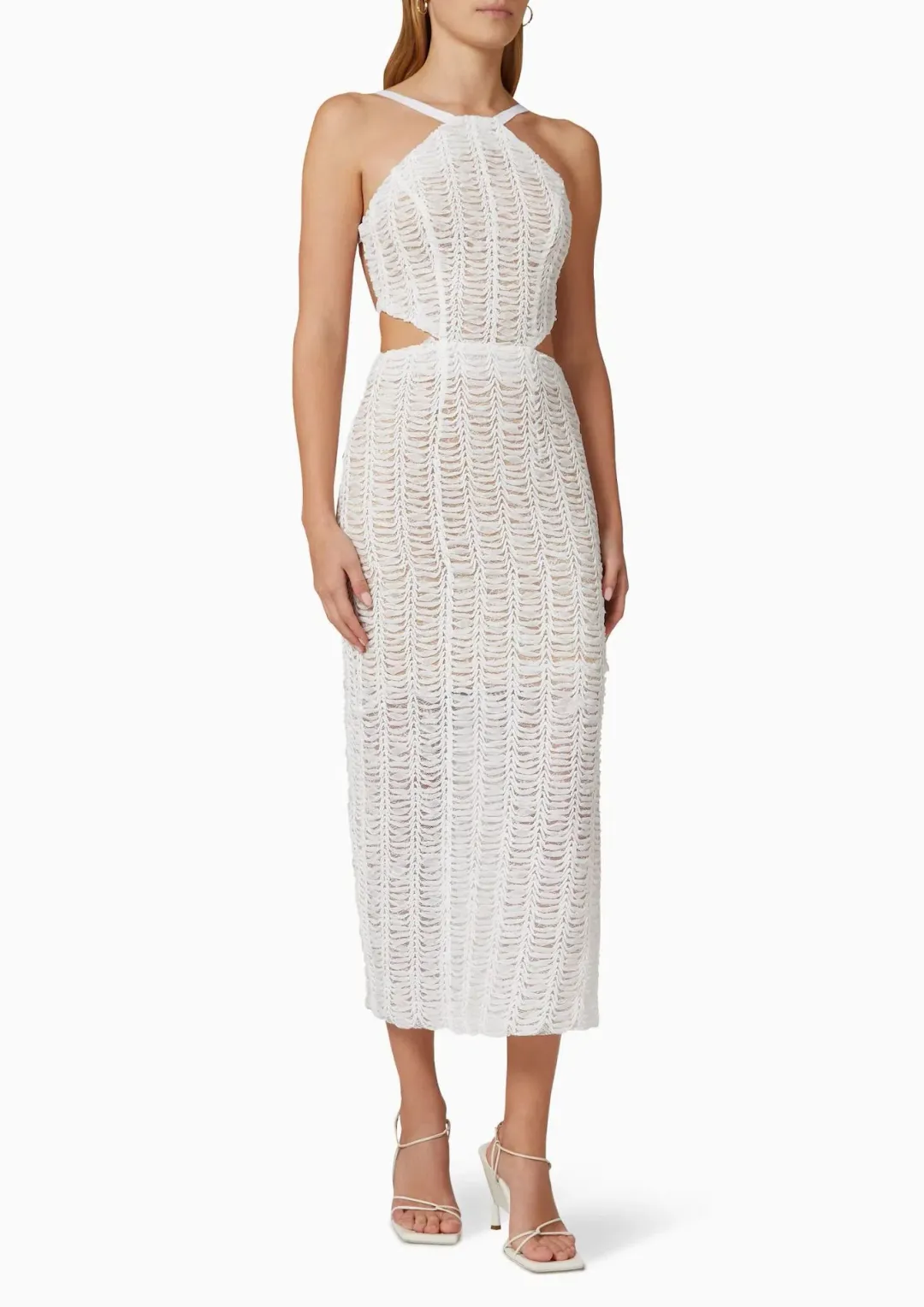 Elliatt Malina Lace Tulle Midi Dress in Ivory Size S / AU 8 for rent on The Volte - main image