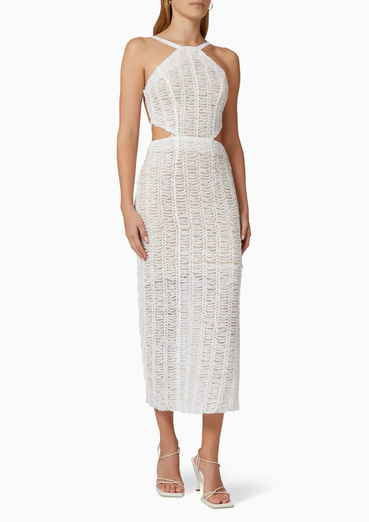 Elliatt Malina Lace Tulle Midi Dress in Ivory Size S / AU 8 for rent on The Volte - main image