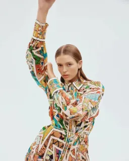 Alemais Star Man Midi Shirtdress Multi Size 10 AU for rent on The Volte - image 11