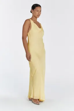 Dissh Johnny Cowl Neck Dress Lemon Yellow Size 6 for rent on The Volte - image 3