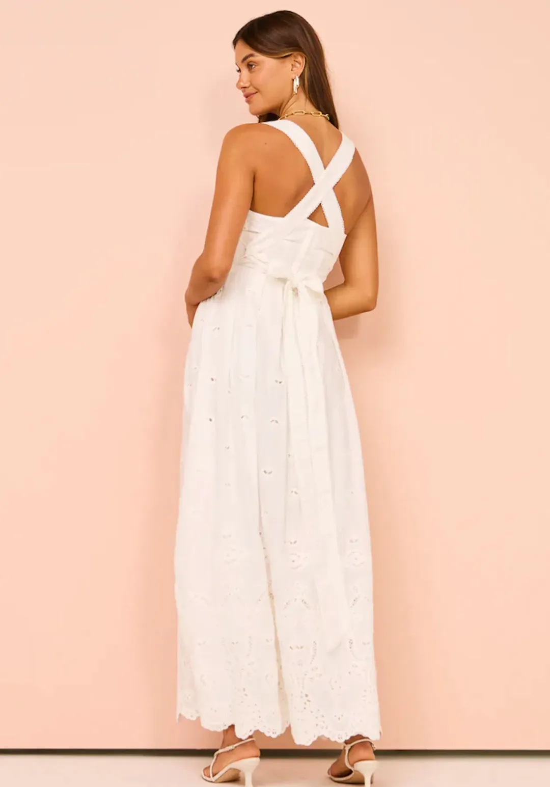 Hansen & Gretel Tulsa Maxi Dress in White Jasmine Size S / AU 8  for rent on The Volte - main image