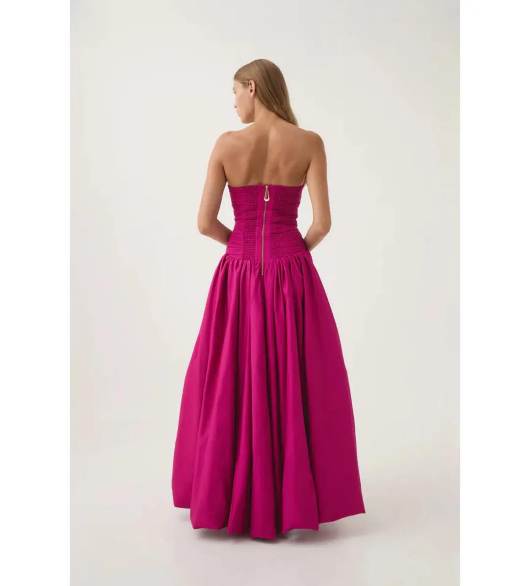 Aje Violette Bubble Hem Maxi Dress in Deep Magenta Size AU 6 for rent on The Volte - main image