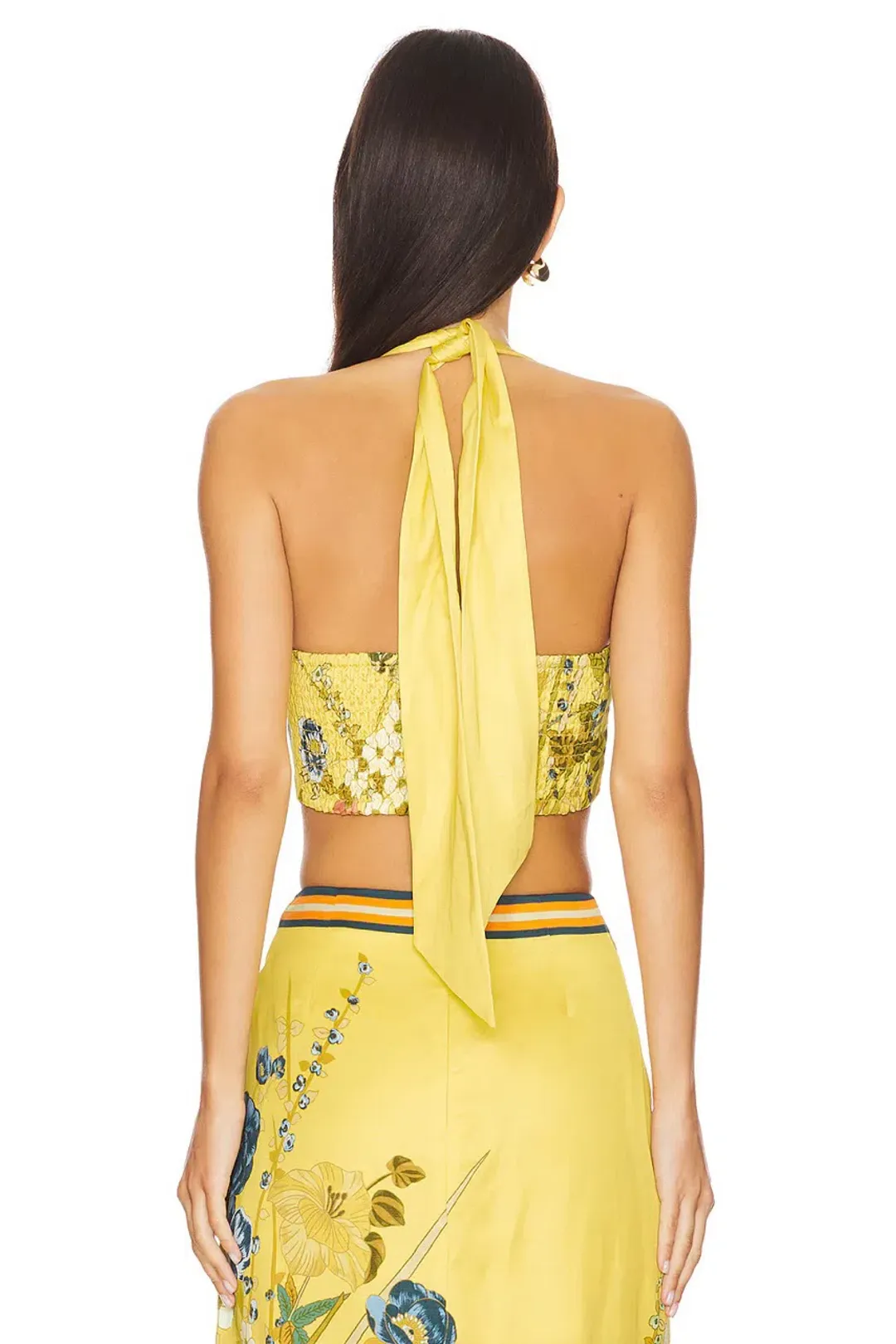 Alemais Cresida Halter Crop Top & Sarong Tie Midi Skirt Set Multi Size 10  for rent on The Volte - main image