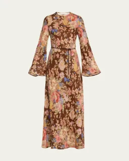 Zimmermann August Bias Maxi Dress Chocolate Floral Size 4 / AU 16 for rent on The Volte - image 7