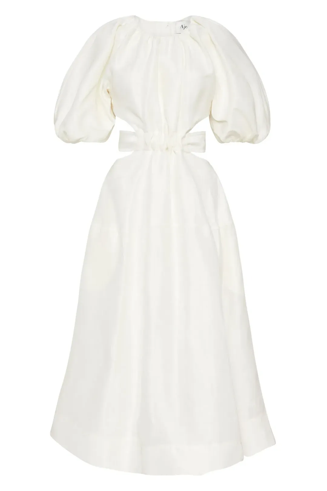 Aje Mimosa Cutout Midi Dress In Ivory Size 10 for rent on The Volte - main image