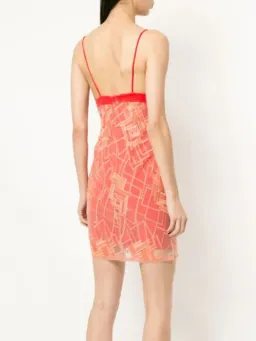 Manning Cartell Floral Fusion Velvet Slip Mini Dress Flamingo Red Size 10 for rent on The Volte - image 3