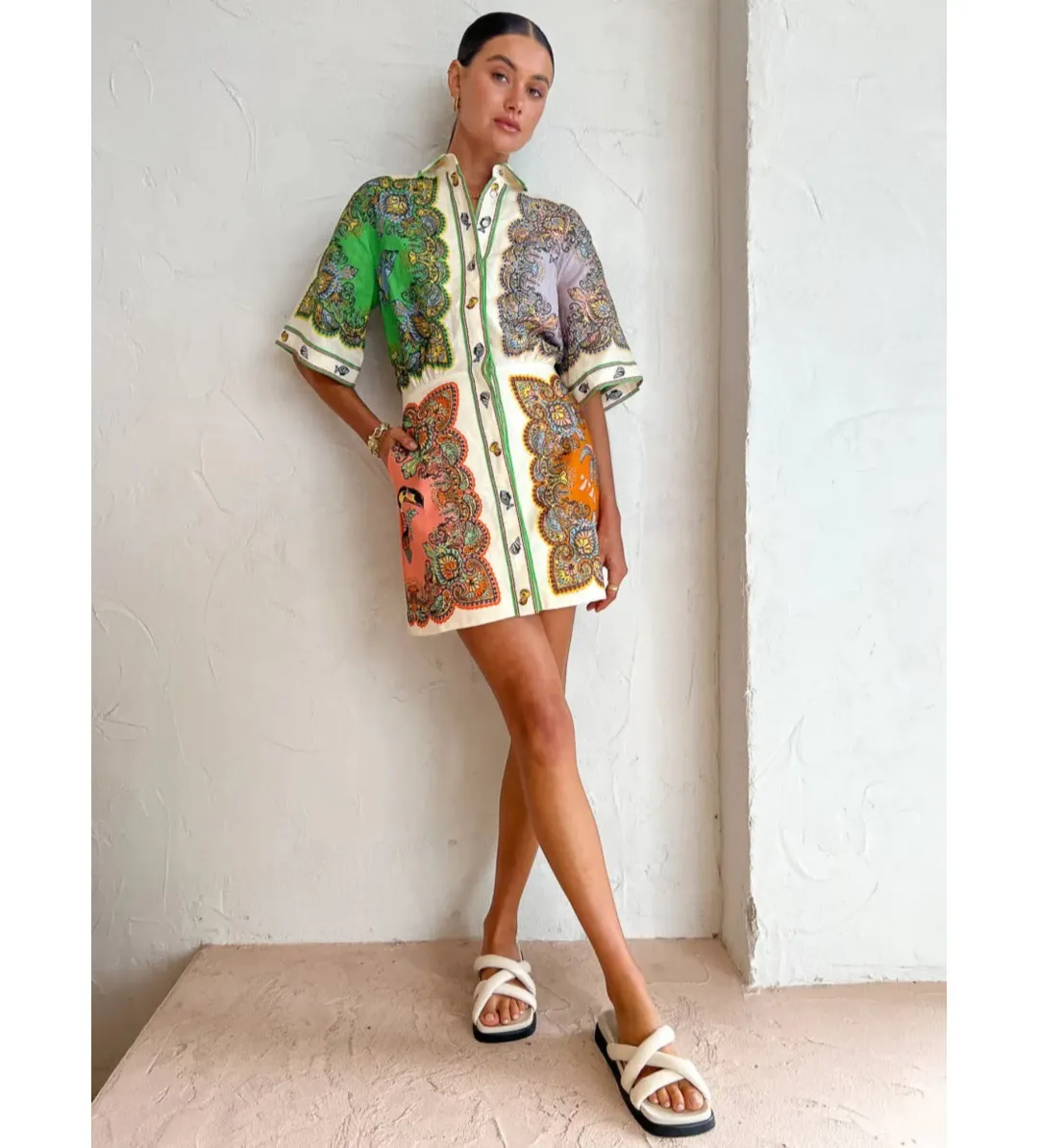 Alemais Trippy Troppo Mini Dress Multi Size AU 14 for rent on The Volte - main image