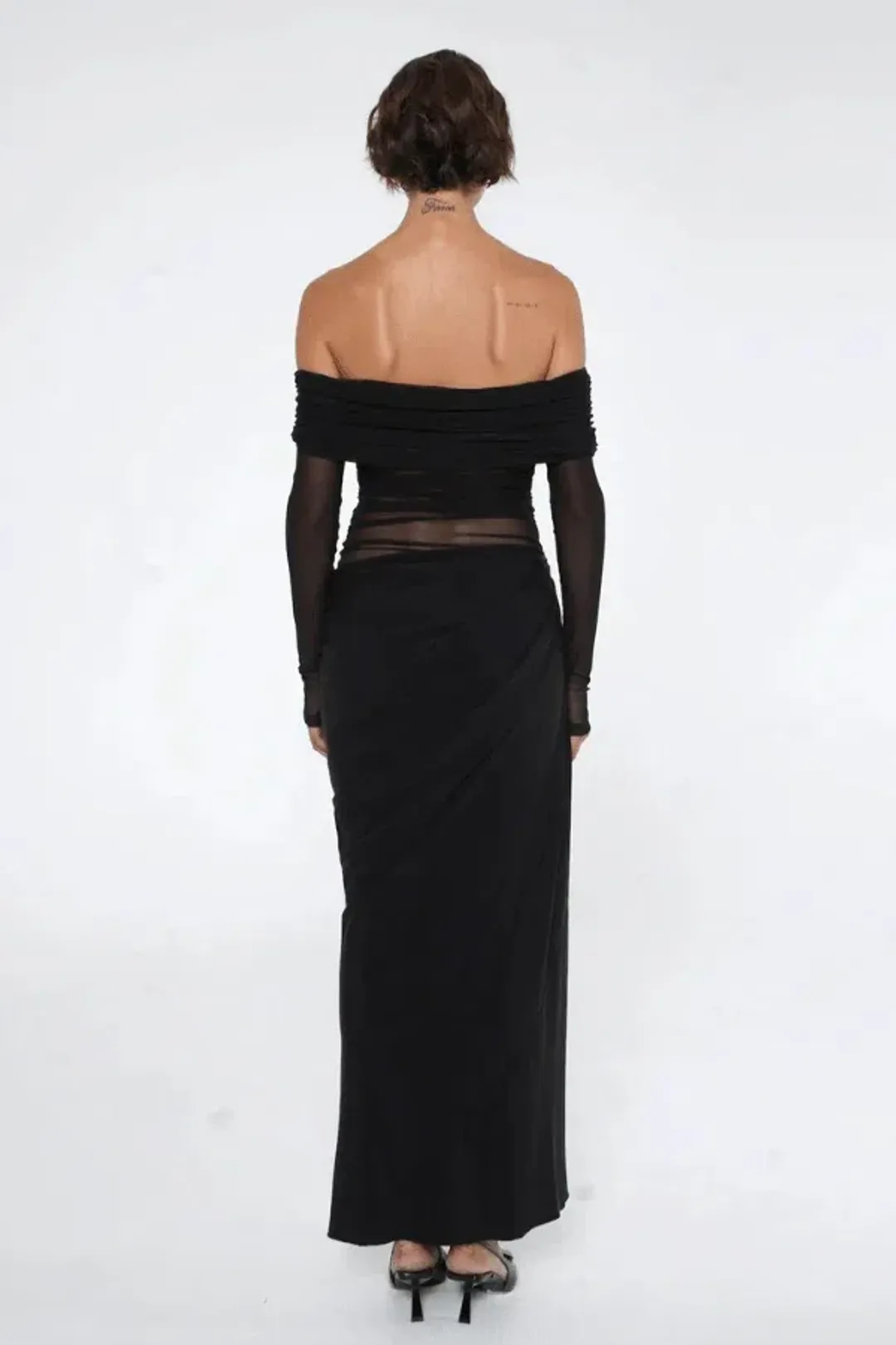 Benni Yasmin Off-Shoulder Maxi Dress Black Size 10 for rent on The Volte - main image