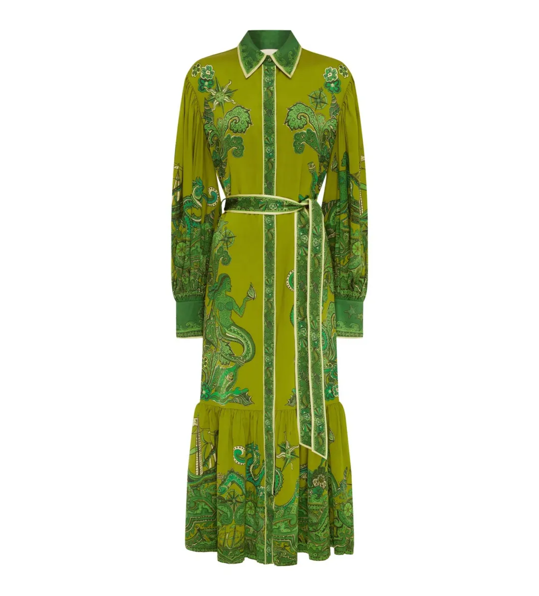 Alemais Solaris Shirtdress Olive Size 14 for rent on The Volte - main image