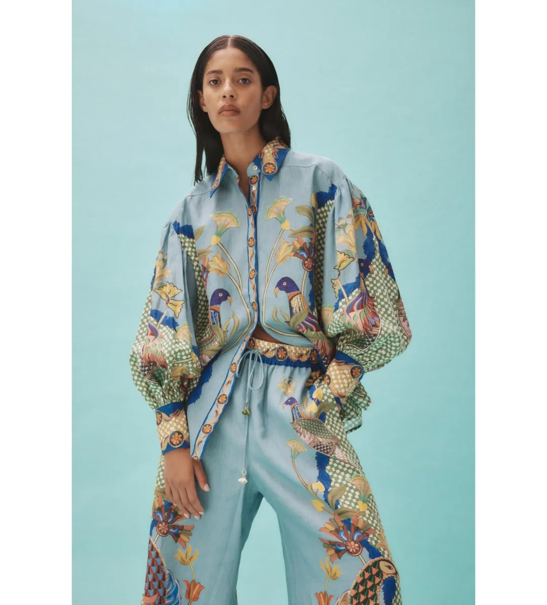 Alemais Gilly Shirt and Pant Set Print Size 14 for rent on The Volte - main image