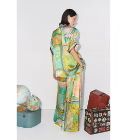 Alemais Atlas Silk Shirt and Pant Set Print  Size AU16 for rent on The Volte - image 2