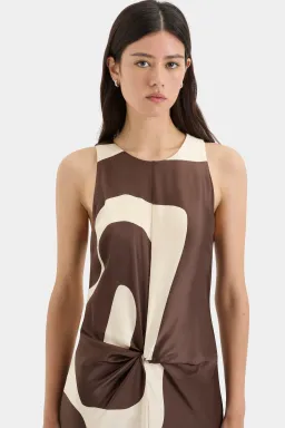 Sir the Label Freddie Twist Midi Dress Poster Print Size 8 for rent on The Volte - image 2