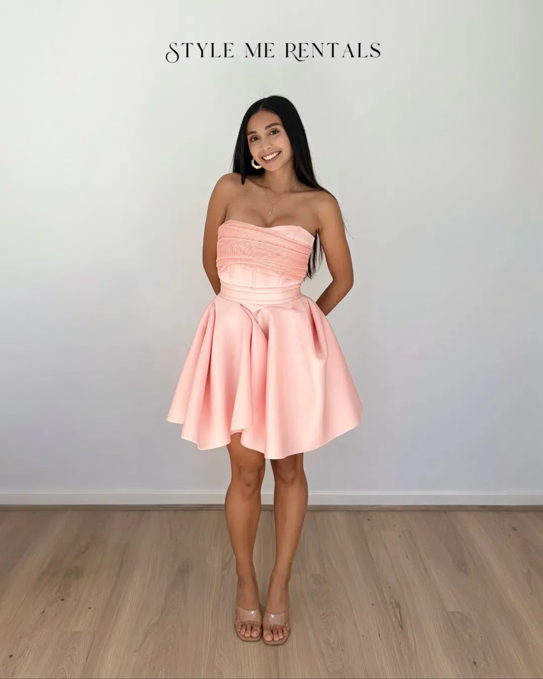 Eliya the Label Tayla Mini Dress Peach Size XS for rent on The Volte - main image