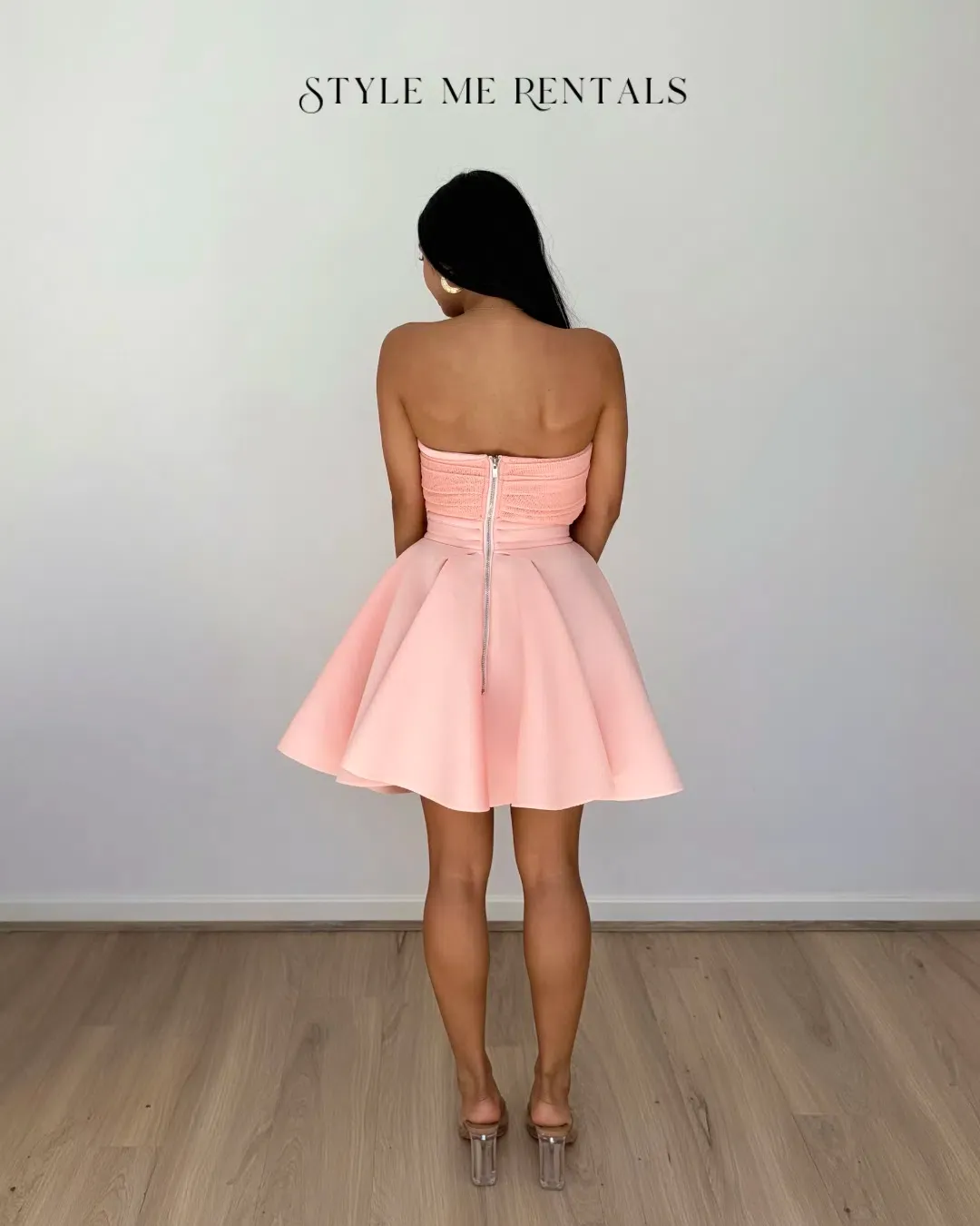 Eliya the Label Tayla Mini Dress Peach Size XS for rent on The Volte - main image