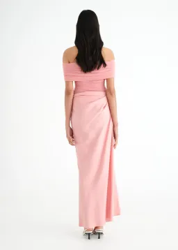 Benni Nico Off Shoulder Maxi Dress Candyfloss Size 8 for rent on The Volte - image 3