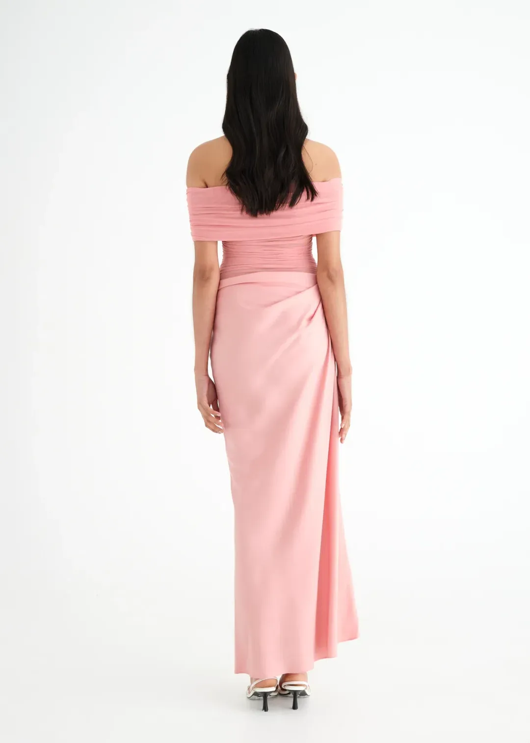 Benni Nico Off Shoulder Maxi Dress Candyfloss Size 8 for rent on The Volte - main image