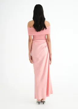 Benni Nico Off Shoulder Maxi Dress Candyfloss Size 8 for rent on The Volte - image 2