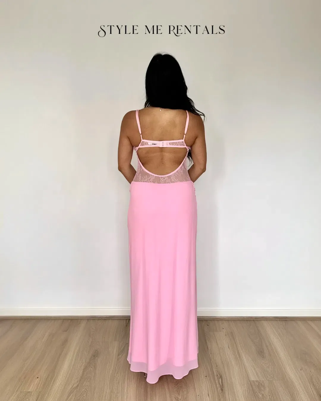 Benni Gabriel Maxi Dress Pink Sorbet Size 10 for rent on The Volte - main image