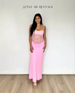 Benni Gabriel Maxi Dress Pink Sorbet Size 10 for rent on The Volte - image 2