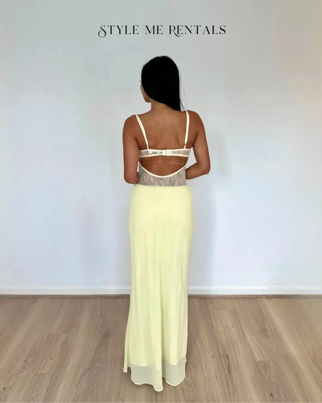 Benni Gabriel Maxi Dress Lemon Sorbet Size 6 for rent on The Volte - main image