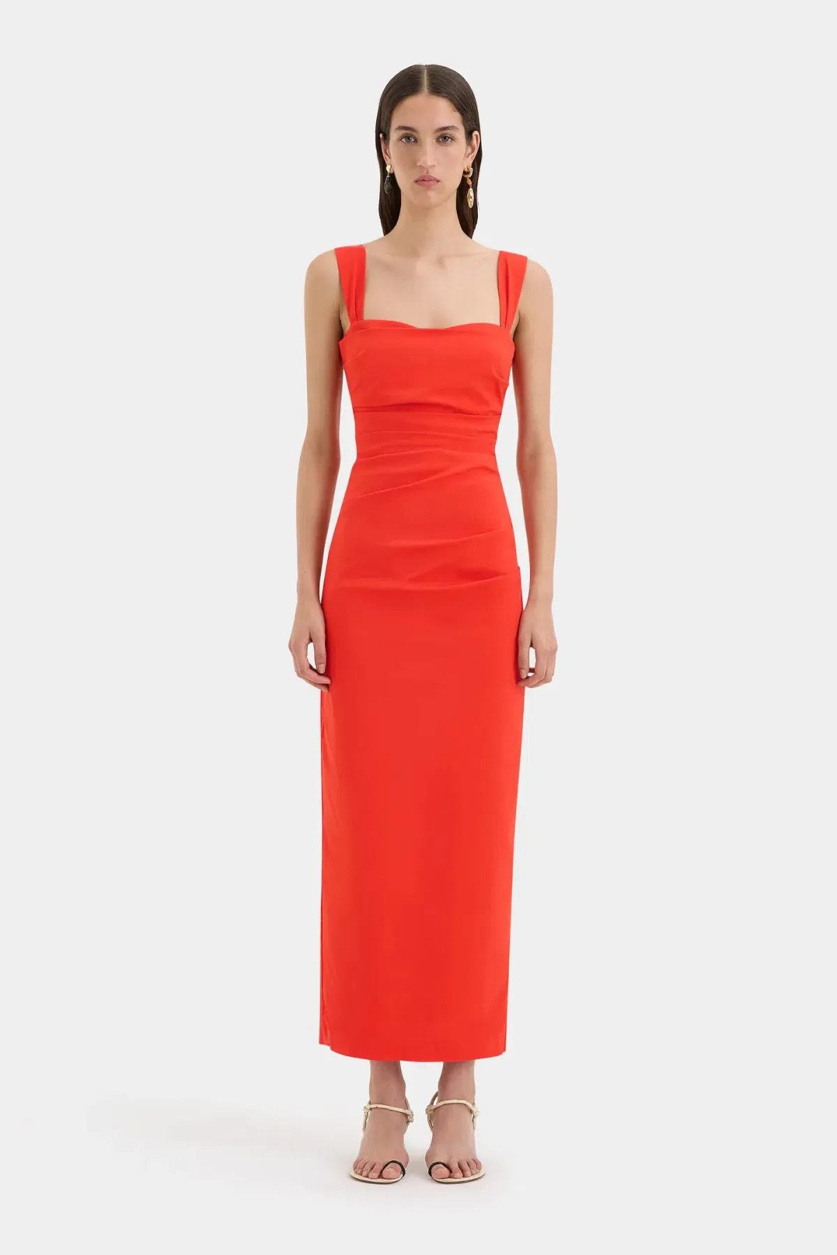Sir the Label The Dahlia Balconette Gown in Tangerine - Size 3 for rent on The Volte - main image