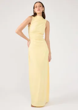 Perfect Stranger Rosewood High Neck Maxi Dress Lemon Size XL / AU 14 for rent on The Volte - image 1