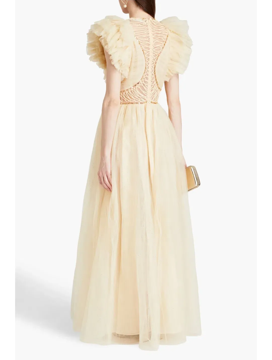 Zimmermann Dancer Glitter Tulle Dress Cream Size 0 (AU 8) for rent on The Volte - main image