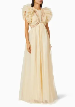 Zimmermann Dancer Glitter Tulle Dress Cream Size 0 (AU 8) for rent on The Volte - image 1