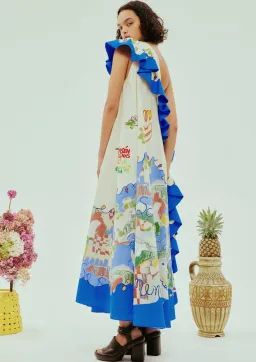 Alemais Nadia One Shoulder Ruffle Dress Multi Size 12 for rent on The Volte - image 3