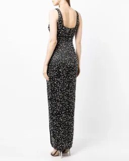 Rachel Gilbert Emile Crystal Embellished Sleeveless Gown Black Size 10 for rent on The Volte - image 2