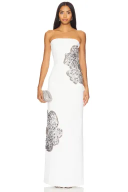 Rebecca Vallance Layana Strapless Embellished Gown Ivory Size 8 for rent on The Volte - image 2