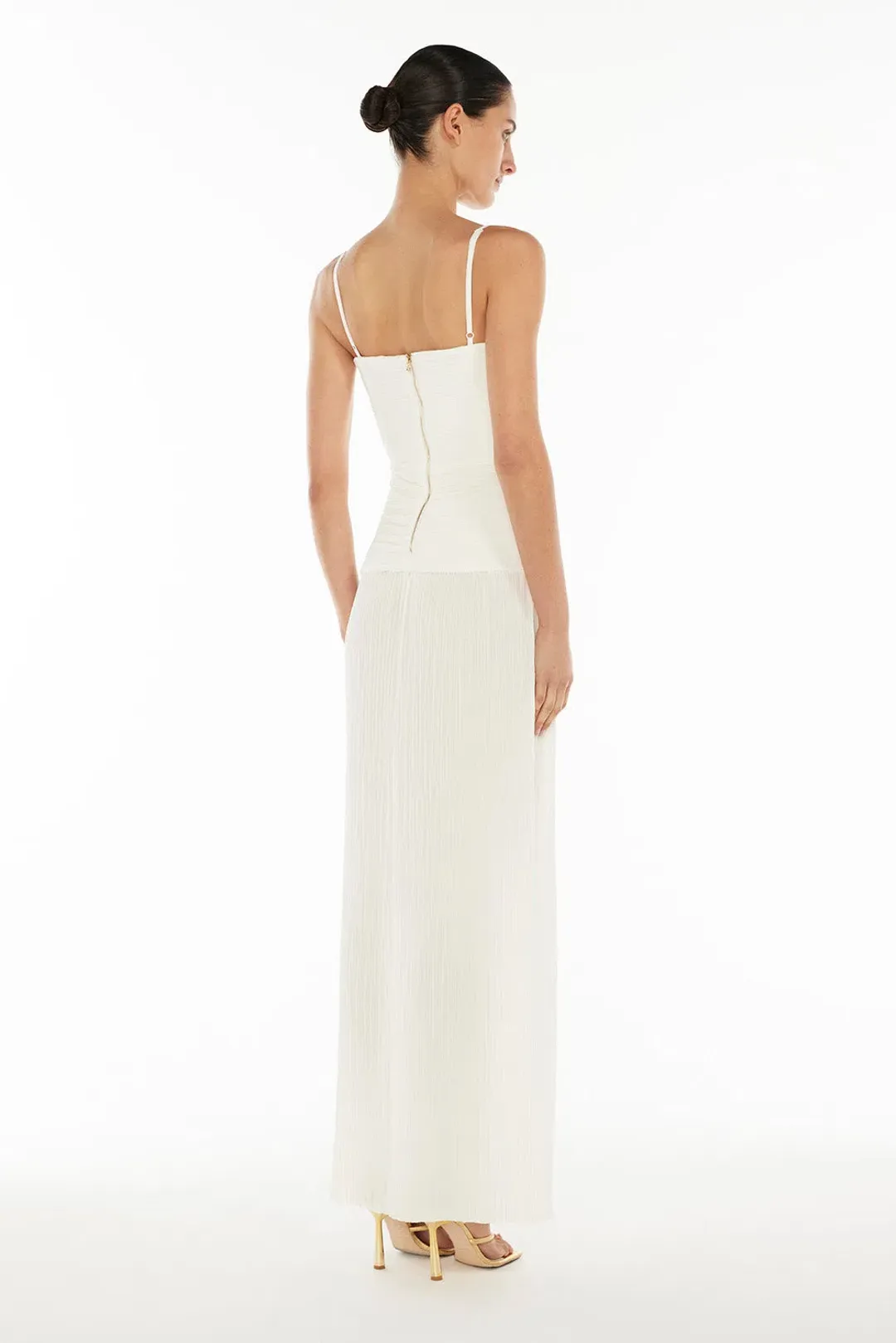 Manning Cartell Double Time Pleat Dress In White Size L / AU 12 for rent on The Volte - main image