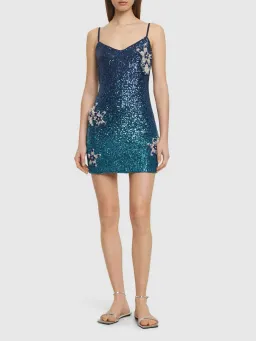 Patbo Mykonos Sequin Mini Dress Blue Ombre Size 6 for rent on The Volte - image 1