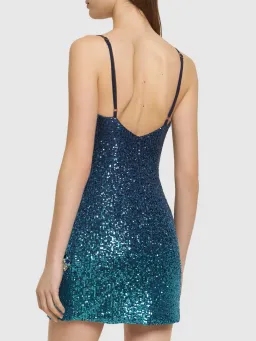 Patbo Mykonos Sequin Mini Dress Blue Ombre Size 6 for rent on The Volte - image 2