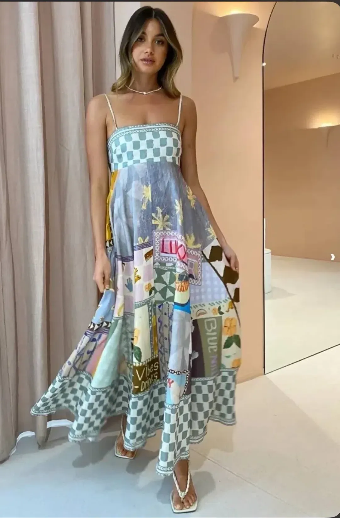 Alemais x Emma Gale Multi print Sundress Size au 10 for rent on The Volte - main image