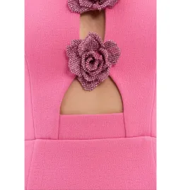 Rebecca Vallance Aubree Flower Mini Dress in Rose Size AU 12 for rent on The Volte - image 4