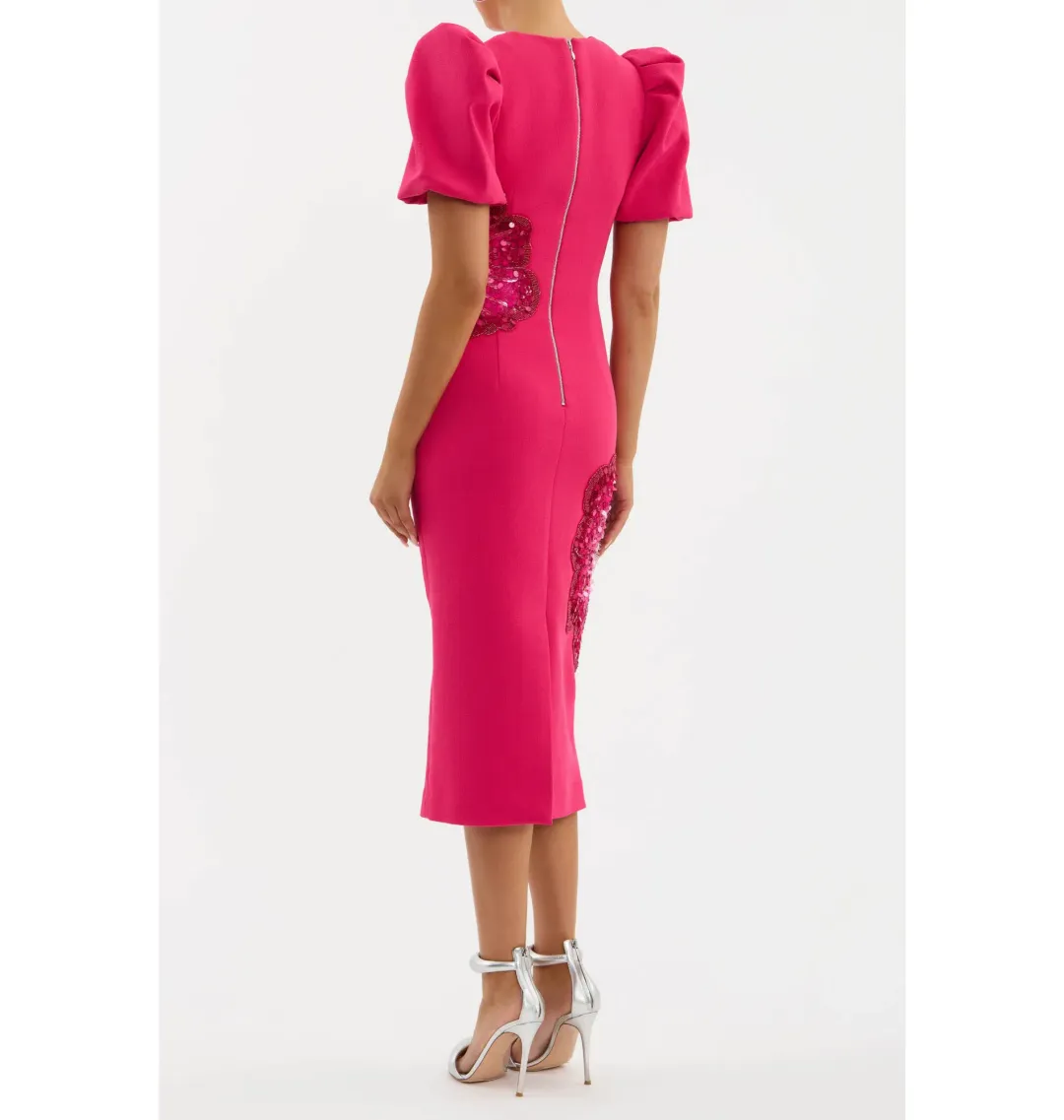 Rebecca Vallance Layana Midi Dress in Raspberry Size AU 12 for rent on The Volte - main image