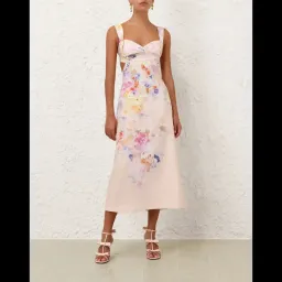 Zimmermann Crush Midi Dress in Multi Floral Size 1 / AU 10  for rent on The Volte - image 1