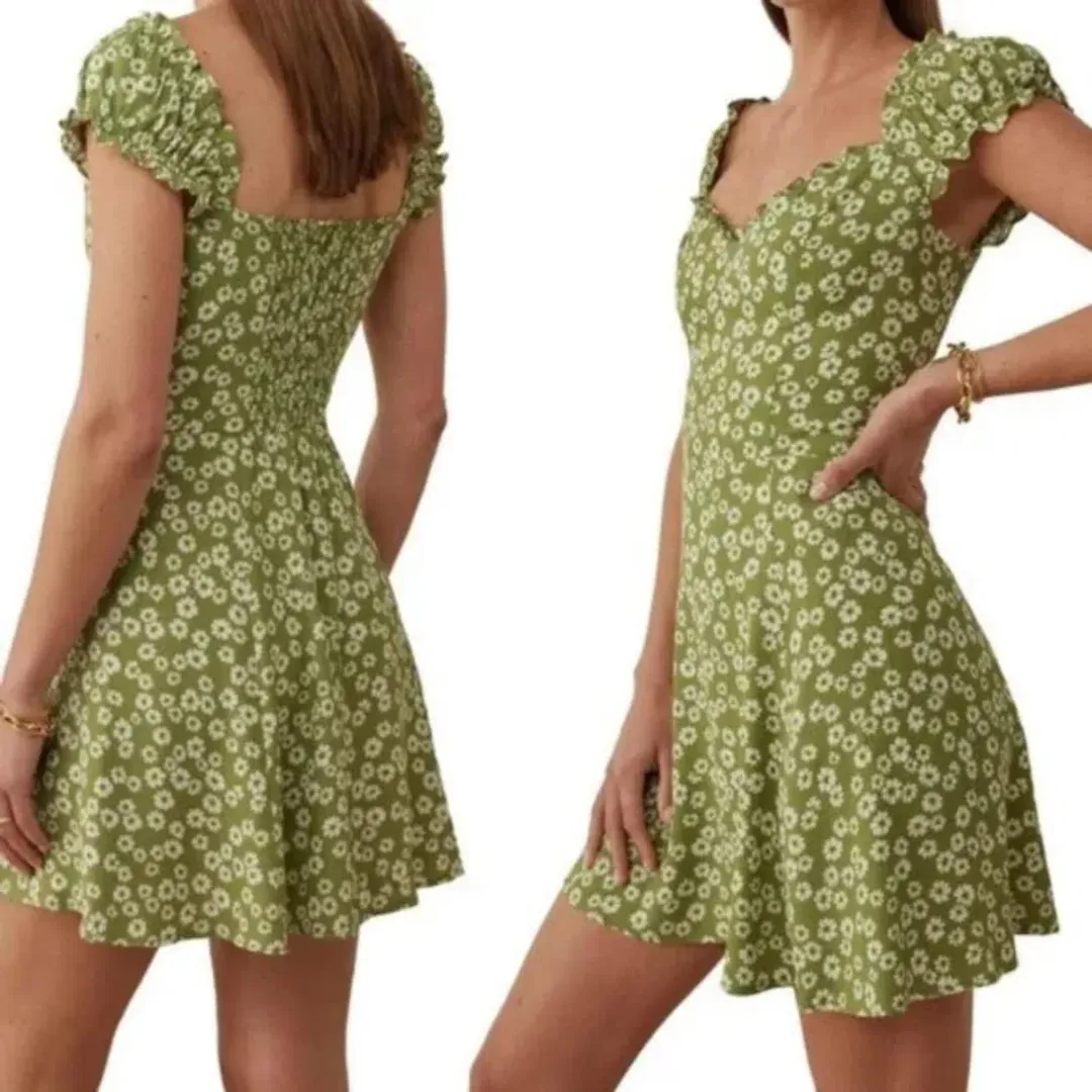 Reformation Pacey Dress Lemon Print Size AU 12 for rent on The Volte - main image