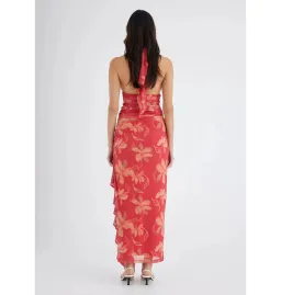 Benni Penelope Halter Maxi Dress Hibiscus Floral Size AU 6 for rent on The Volte - image 5