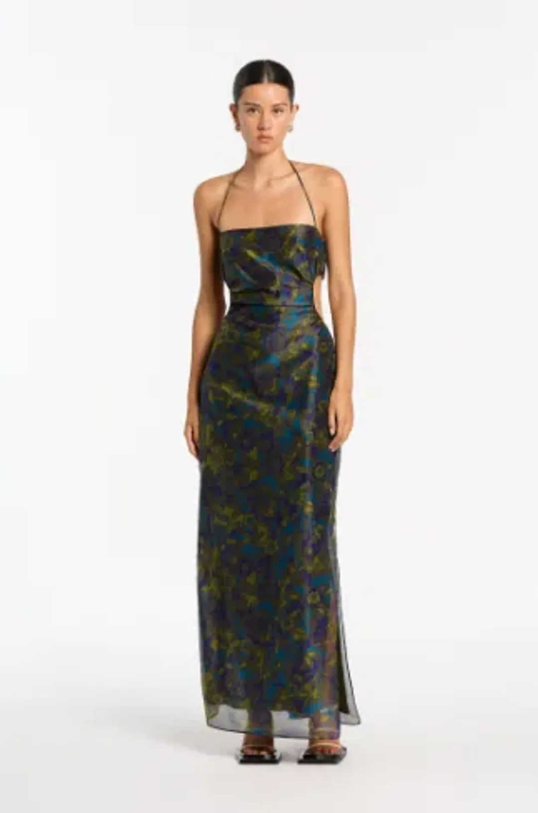 Sir The Label Valerio Tie Halter Midi Dress Print Size 1  / AU 8  for rent on The Volte - main image