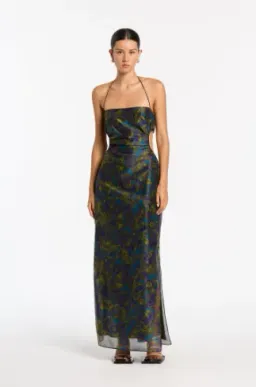 Sir The Label Valerio Tie Halter Midi Dress Print Size 1  / AU 8  for rent on The Volte - image 4