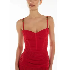 Manning Cartell Double Time Pleat Maxi Dress in Red Size AU 8 for rent on The Volte - image 3