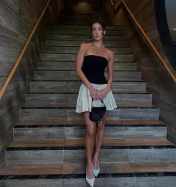 Arcina Ori Celine Mini Dress Black/White Size AU 10 for rent on The Volte - image 4